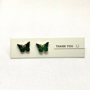Green Butterfly Earrings